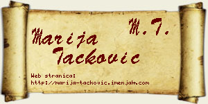 Marija Tacković vizit kartica